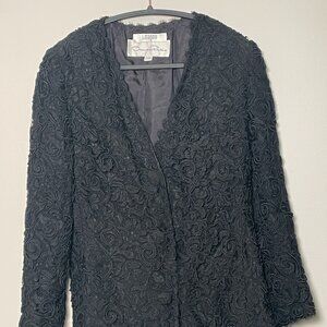Vintage Oscar De La Renta 90's Black Lace Jacket